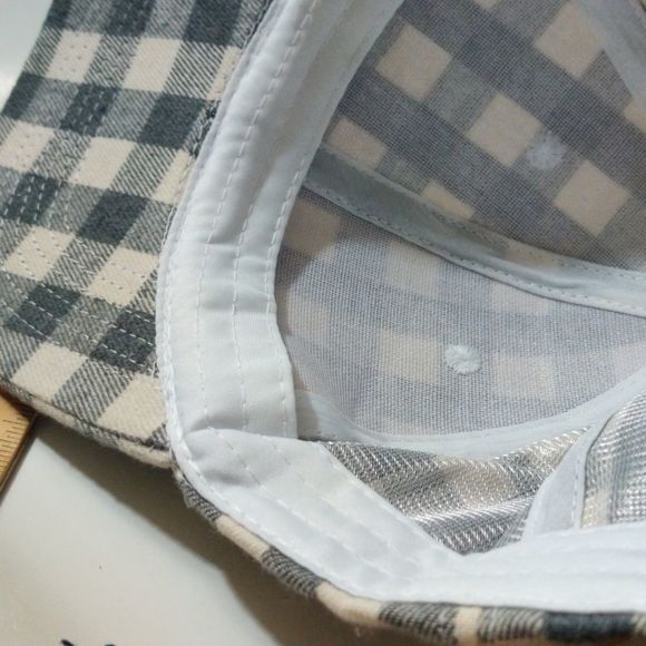 Cocus Pocus White and Grey Plaid‎ Adjustable Hat main image 5